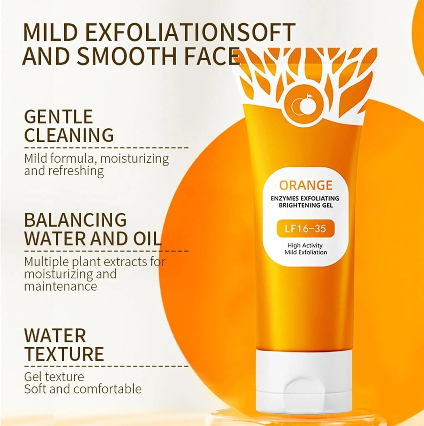 Orange Enzymes Exfoliating Brightening Gel LF16-35 | Gentle Face Scrub for Glowing Skin